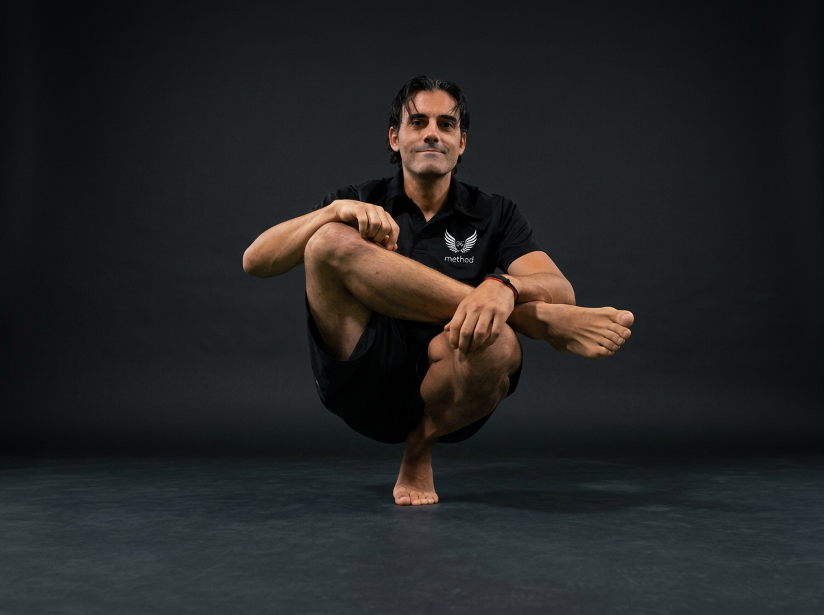 Rafa Diez practicando equilibrio y movilidad en estudio
